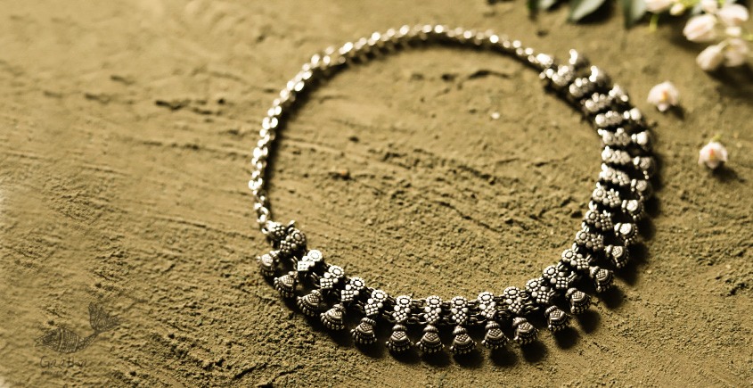 धरा ✽ Antique Finish White Metal ✽ Necklace { 46 }